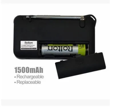 Rolton W405 portable FM radio MP3 speaker in gold, blue, or red with LED screen and carrying strap