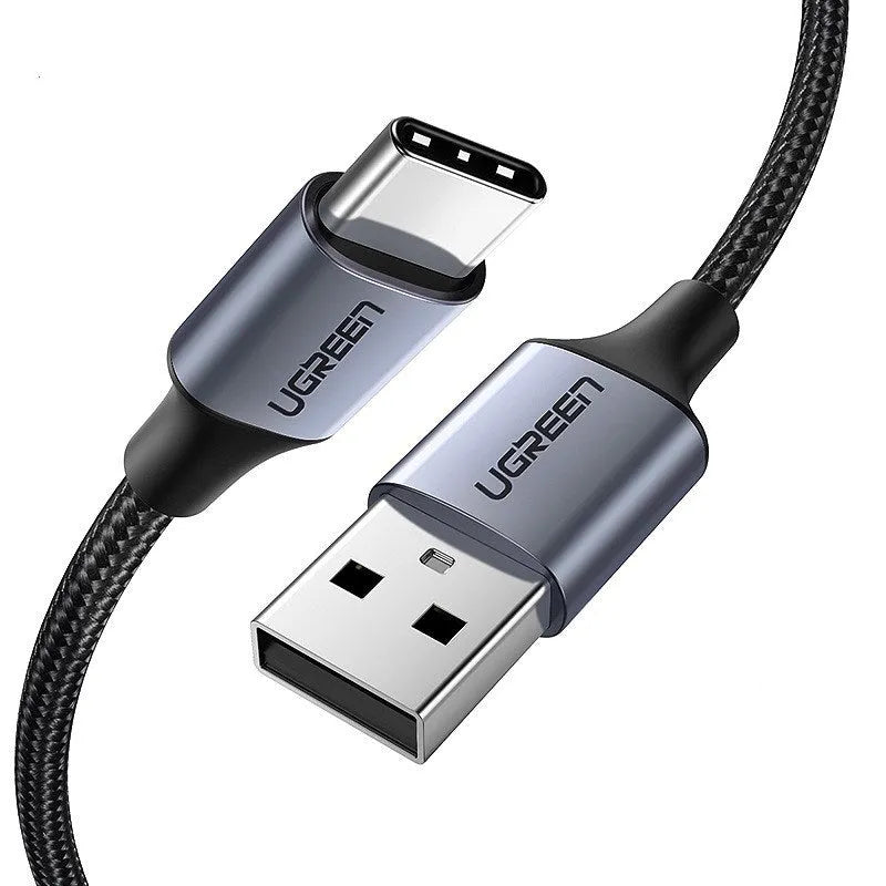 UGREEN nylon-braided USB-A to USB-C fast charging cable with alloy connectors for Samsung S10.