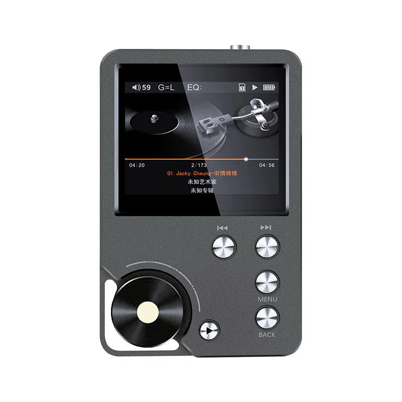 Master HIFI lossless DSD256 music player, Silver Gray, 88 x 56 x 16mm, 2inch screen, USB 2.0
