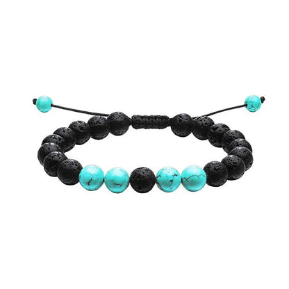 Tiger eye couple bracelets with matte black agate beads in geometric design