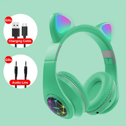 Cat ear design wireless Bluetooth sports headset in multiple colours with 10m range