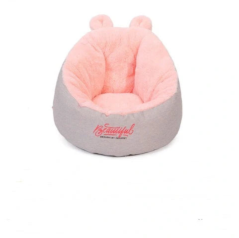 Cotton pet dog bed warming soft sleeping bag cushion in grey
