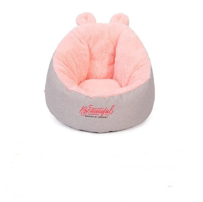 Cotton pet dog bed warming soft sleeping bag cushion in grey