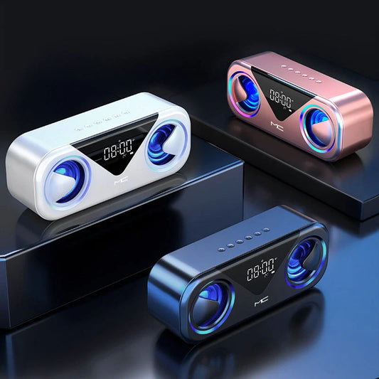 MC H9 Bluetooth Speaker Wireless Alarm Clock with Temperature Display in various colors