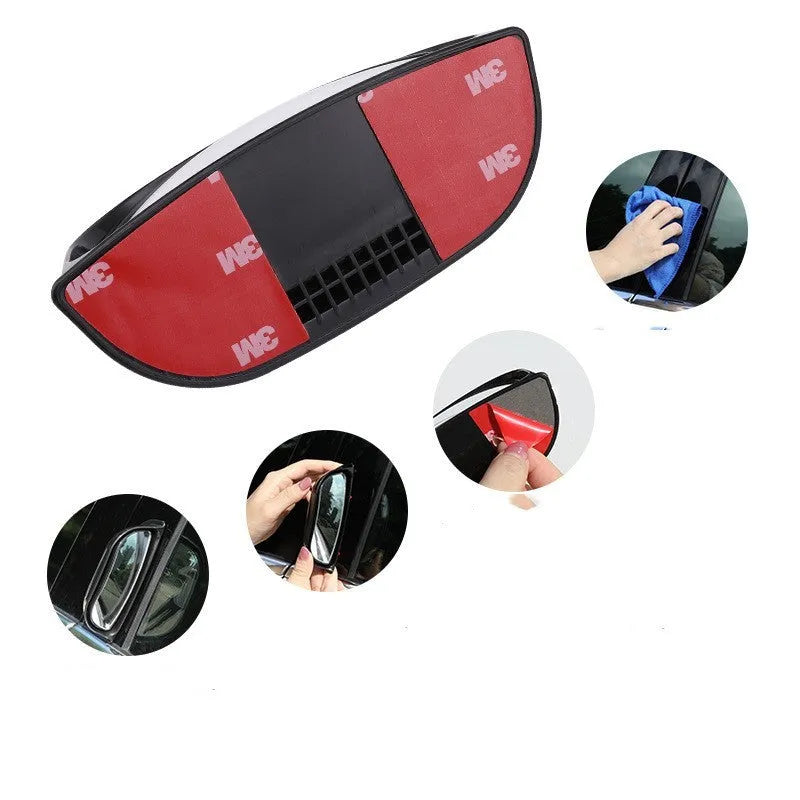 Universal wide-angle car mirror with 126x48x46mm dimensions and ABS+ construction for 95% of vehicle models