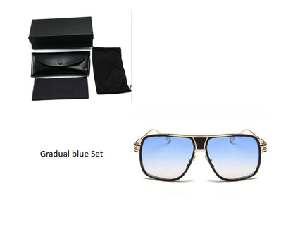 Men's square UV400 sunglasses with 59mm lens width, plastic and metal frame, goggle style