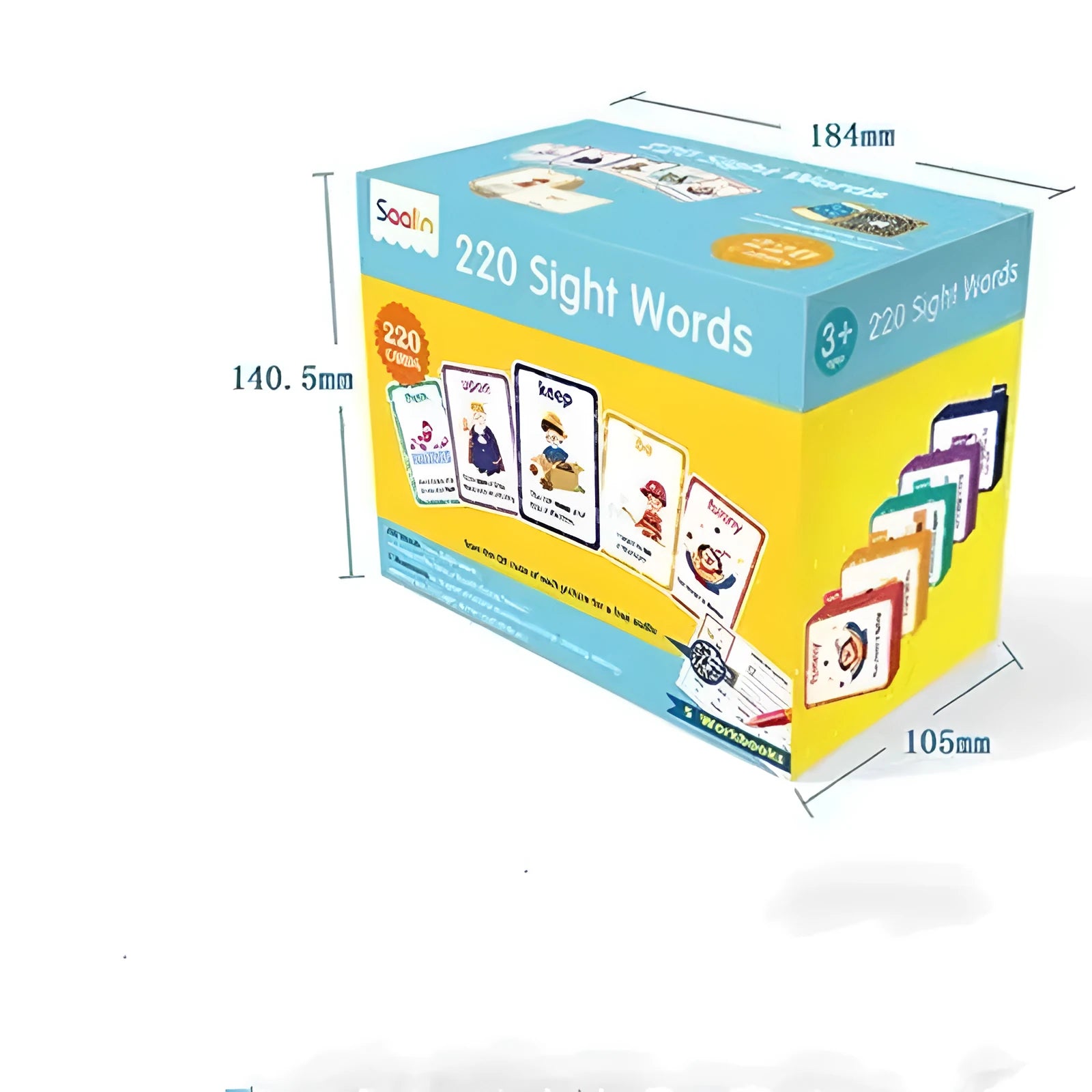 220 high frequency word card gift box set with interactive workbooks for early childhood education