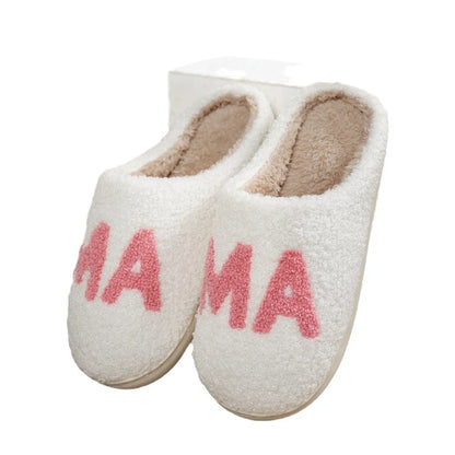 Cosy and comfortable women's Christmas gift slippers with plush cotton upper and thick non-slip sole