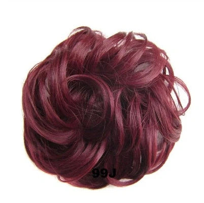 Hair ring wig in various colours from 1# to Burg, showing synthetic fibres and natural hairline for temporary styling
