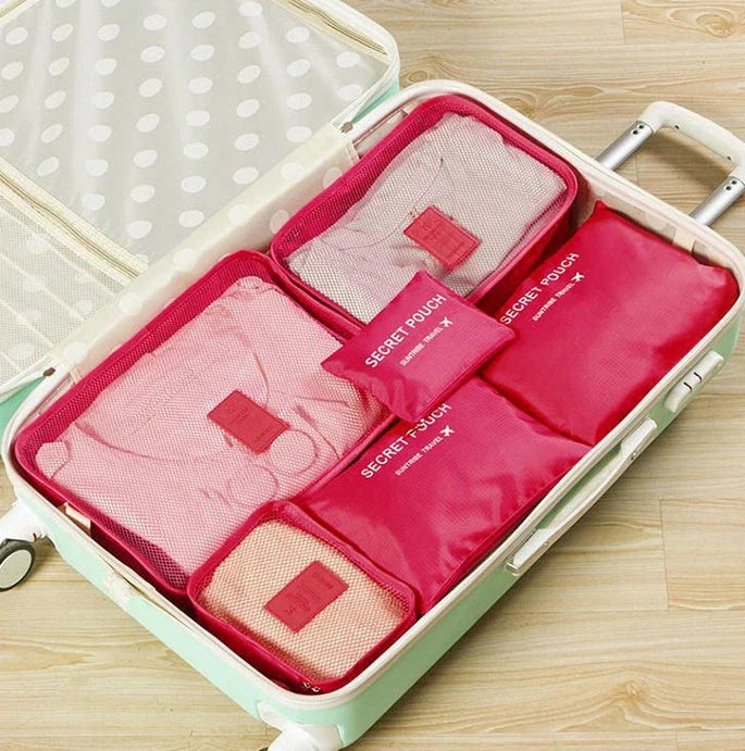 High-quality 6-in-1 waterproof travel organizer cubes in various colors for efficient packing and organization