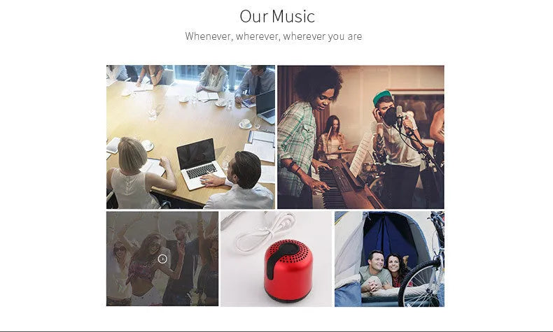 Hieha XQ11 cylinder-shaped metal Bluetooth portable speaker in silver colour