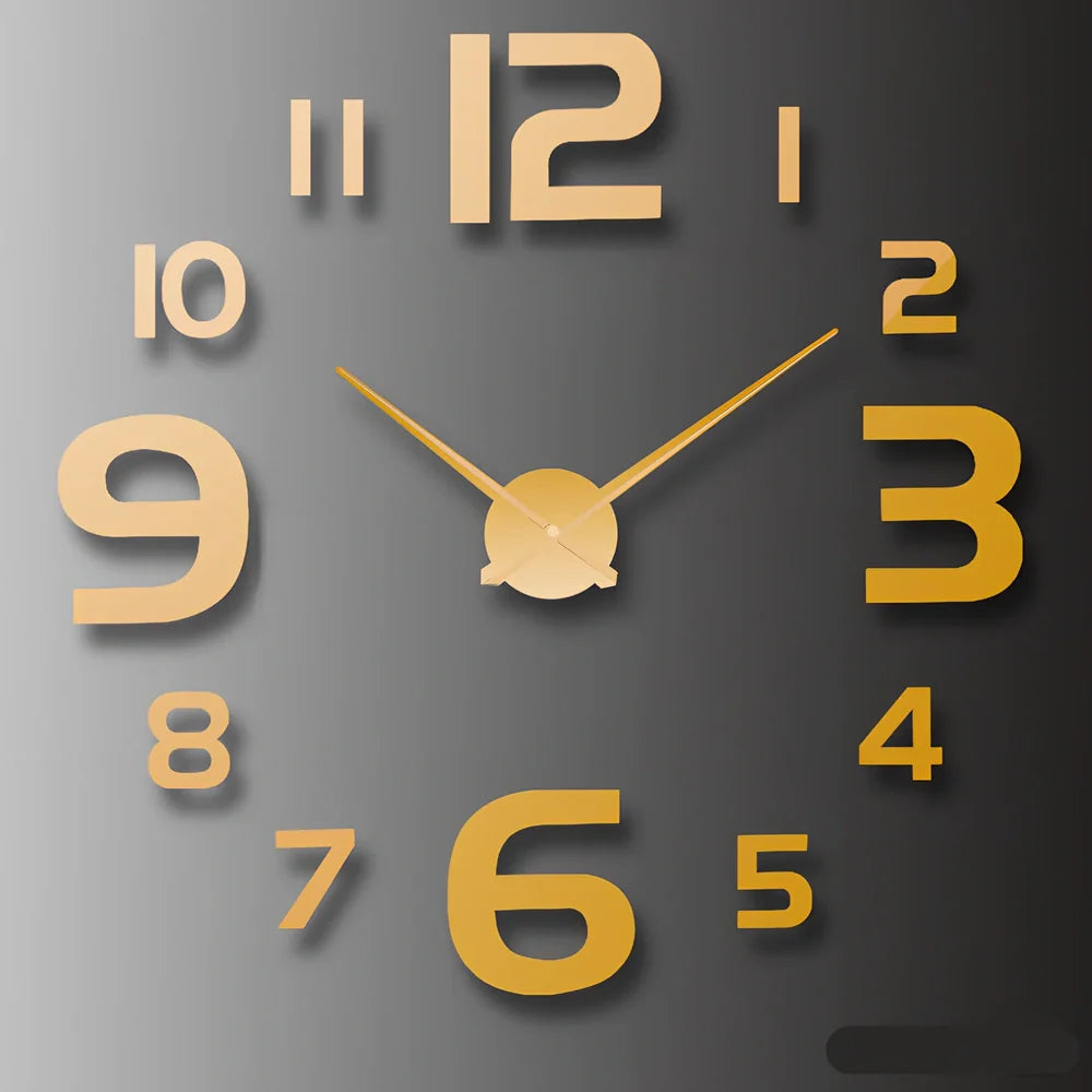 25-inch solar wall clock with laser-engraved markings and European round design in black finish