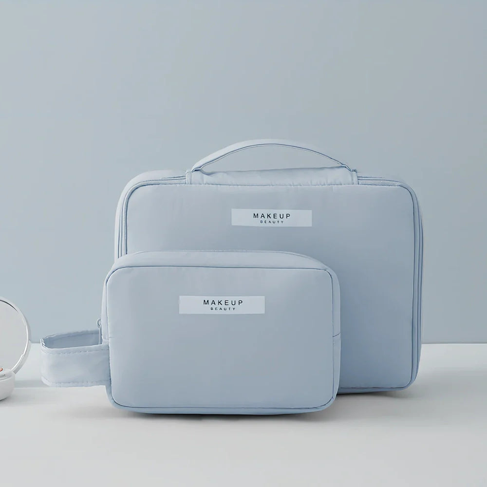 23x16.5x8cm travel cosmetic organiser bag with sponge construction and multiple compartments