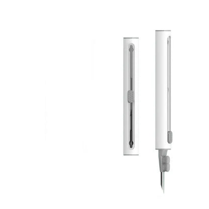 3-in-1 headphone cleaning pen with metal pick, sponge tip and brush for electronic device maintenance