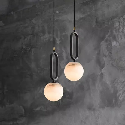 Nordic Creative Living Room Wall Light Bulb Marble Shade Copper Lamp 220V 12cm 15cm Indoor Wall Sconce for Living Room Bedroom Hallway in Black or Natural Copper