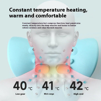 Versatile cervical traction massager with adjustable massage settings and heating function for neck pain relief