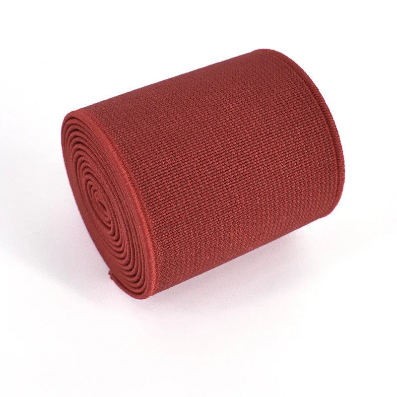 5cm wide fashion colour rubber elastic band in ten colour options on a white background