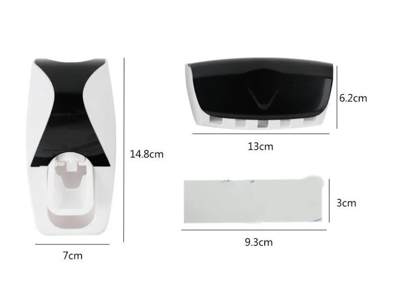 White bathroom accessories set with toothbrush holder for smooth surface installation