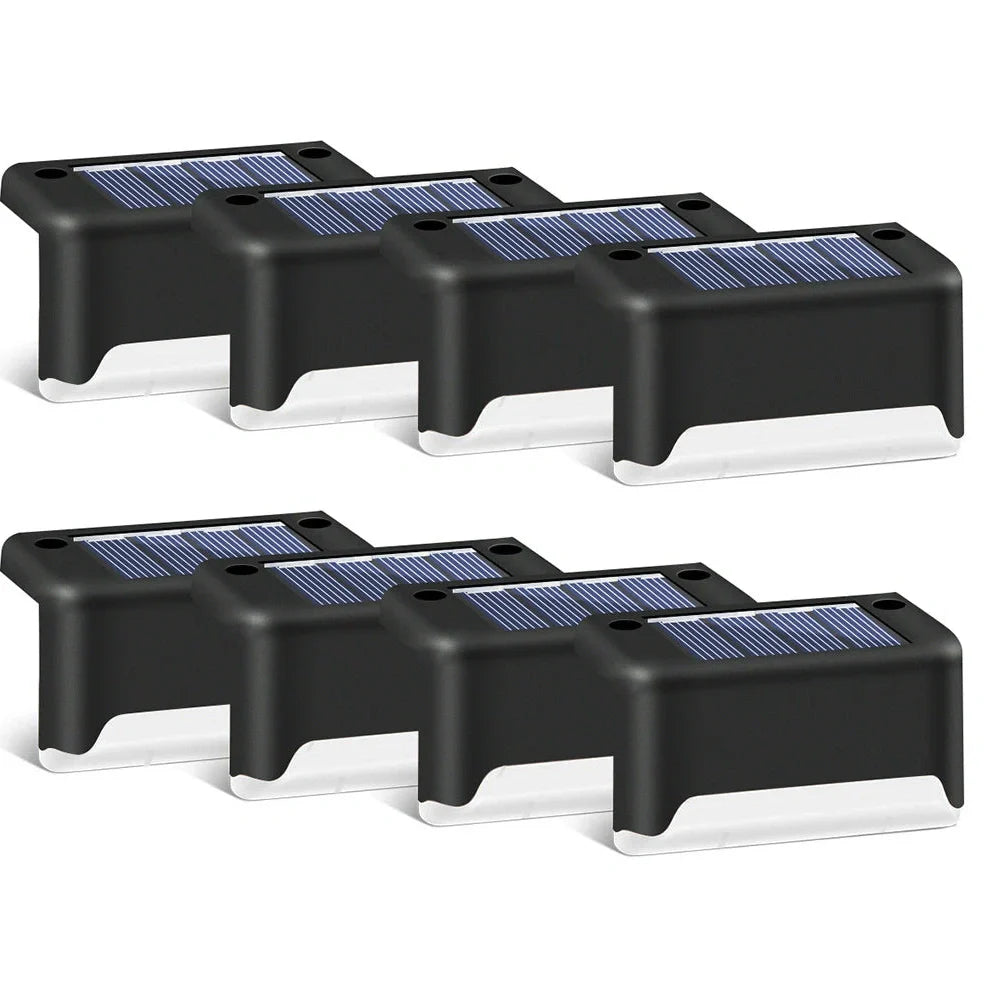 Coffee-coloured solar step light with solar panel, dimensions 78x45x42mm