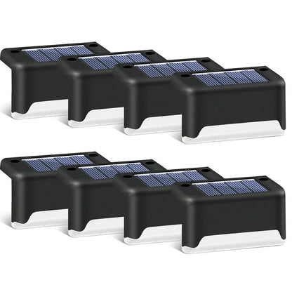 Coffee-coloured solar step light with solar panel, dimensions 78x45x42mm