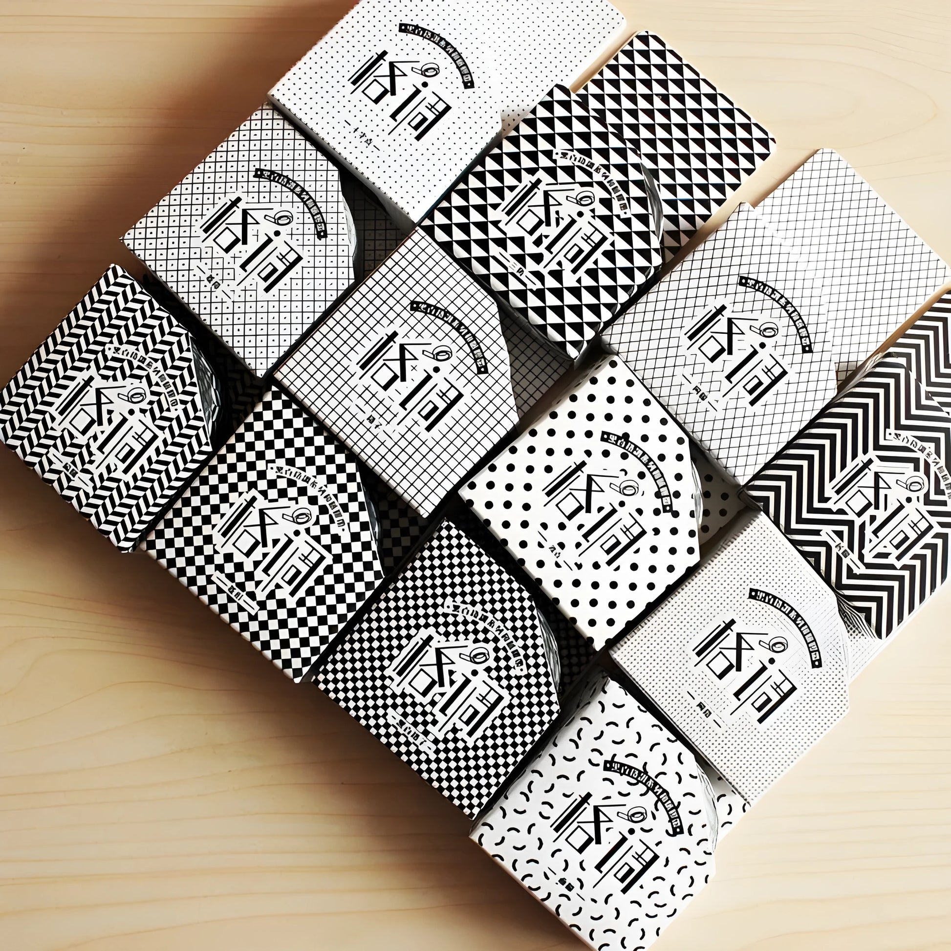 Roll of 15mm wide decorative paper tape in a choice of Lattice, Wave point, and Weave patterns.