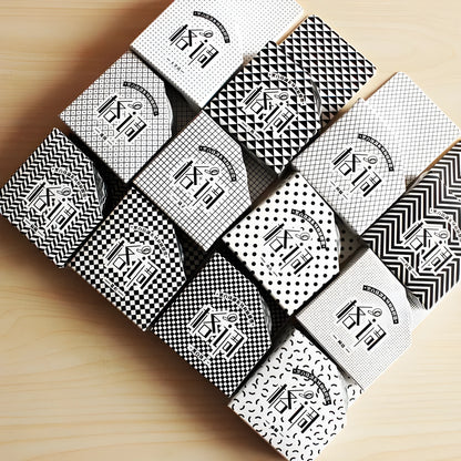 Roll of 15mm wide decorative paper tape in a choice of Lattice, Wave point, and Weave patterns.