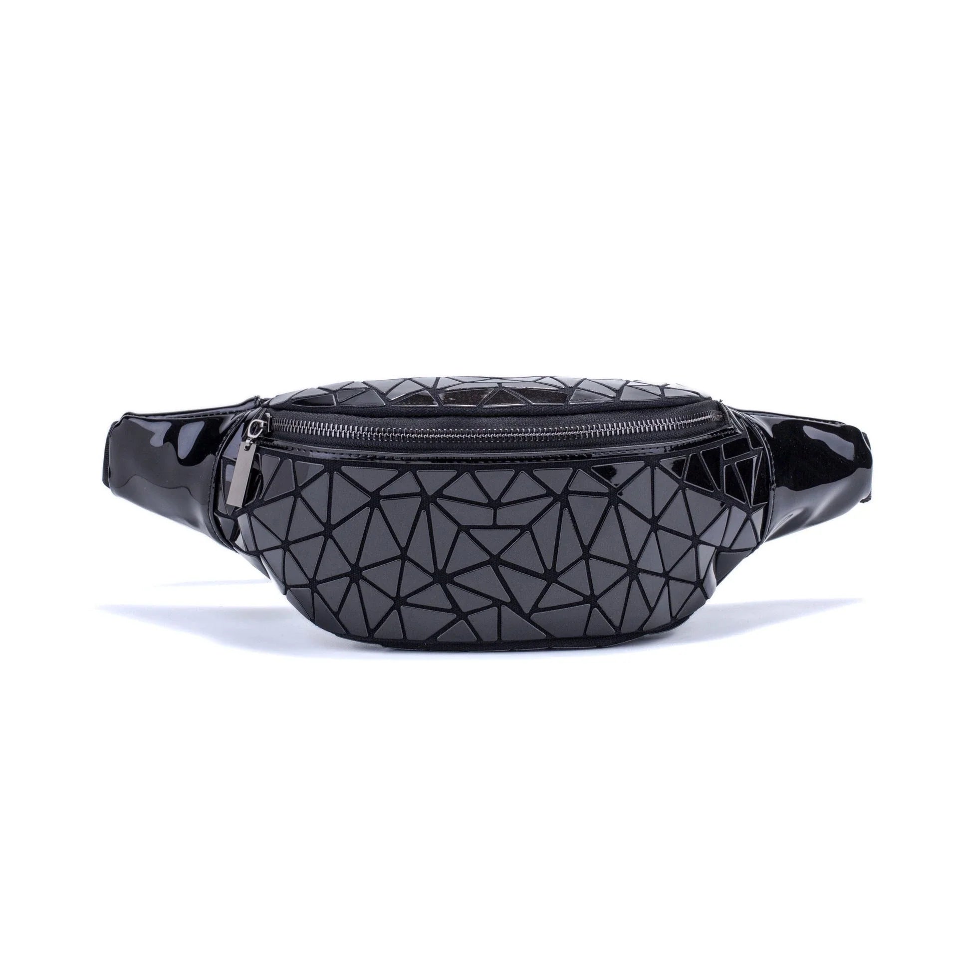 Stylish fanny pack with geometric design, available in multiple colors for hands-free, fashionable carry