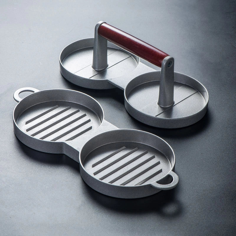 Aluminium alloy hamburger press mould for creating uniform burger patties