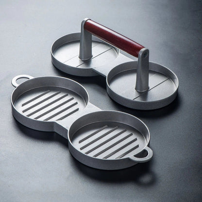 Aluminium alloy hamburger press mould for creating uniform burger patties