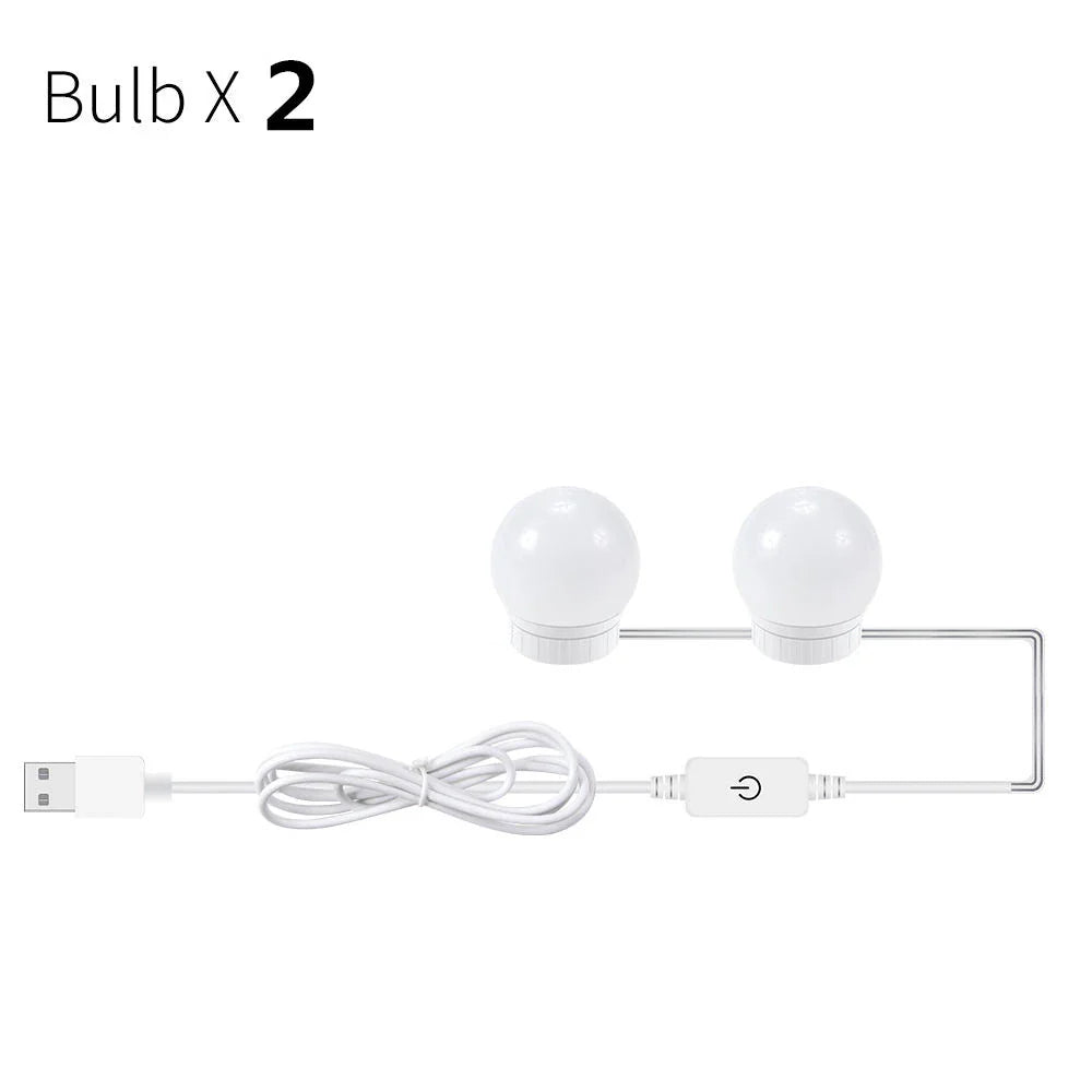 Adjustable Dimmable LED Mirror Light Bulb with Touch Control, Rotating Line, and Customisable Positioning