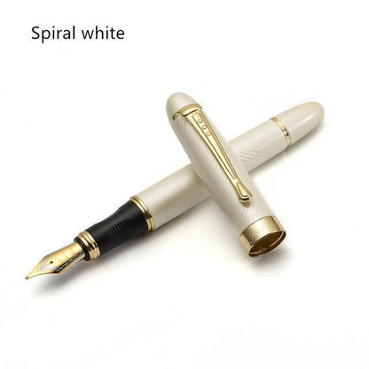 Homeenjoy_UK Executive Flexible Nib Fountain Pen-Luxury Full Metal Fountain Pen - Elegant Jinhao X450 Calligraphy Writing Pen with Golden Clip & Smooth Nib (Office Supplies)