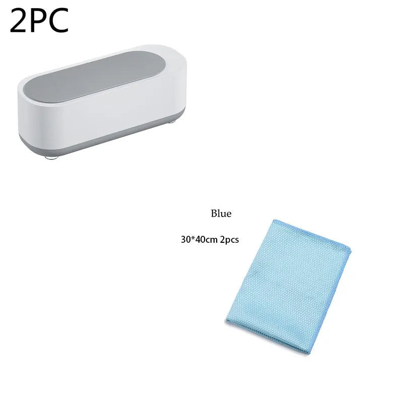 Off-white ultrasonic cleaning machine with stainless steel tank for jewellery and glasses