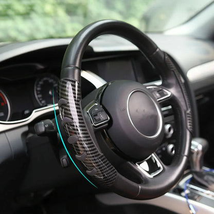 Carbon fibre black steering wheel anti-skid sleeve for 38cm diameter, made from durable fibre material