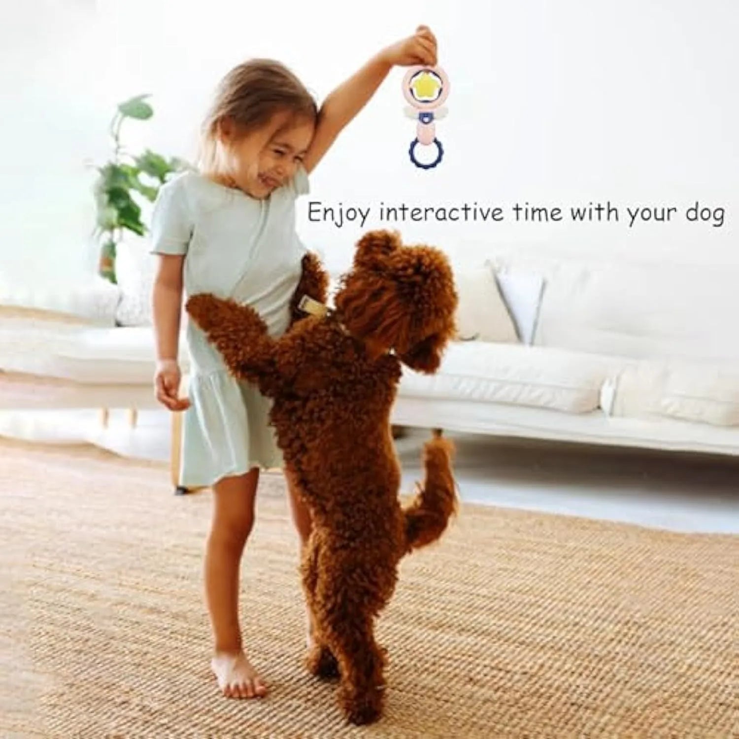Set of four pink interactive dog toys for aggressive chewers with dental cleaning textures