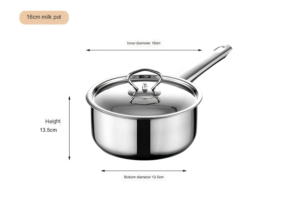 15-piece stainless steel cookware set with 12 pots, glass lids, non-stick pans, and utensils nested at 45x27x17cm