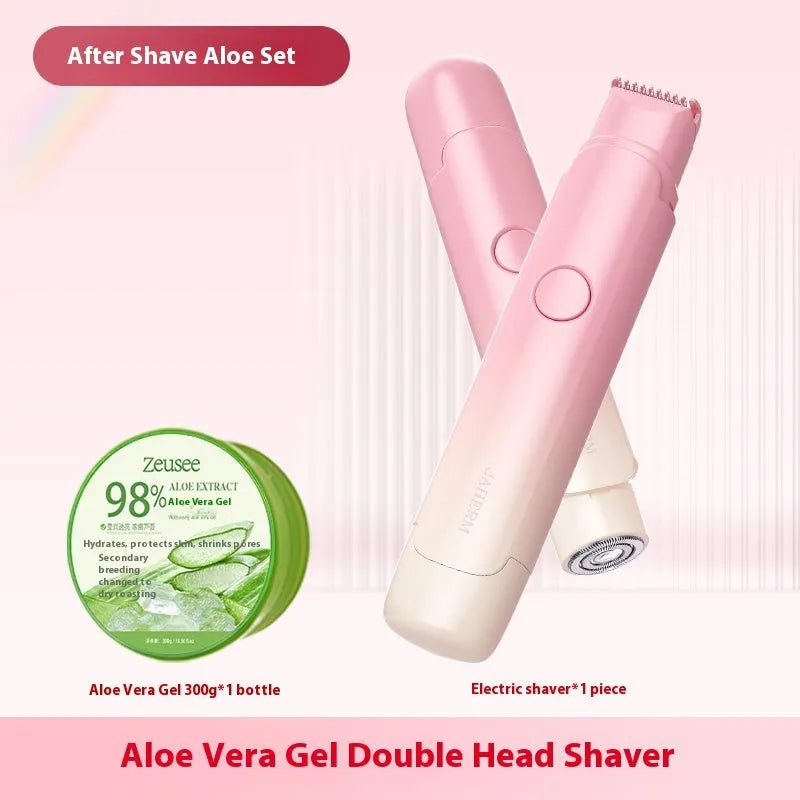 Electric hair trimmer unisex rechargeable wet and dry body hair removal device in apricot or gradient pink