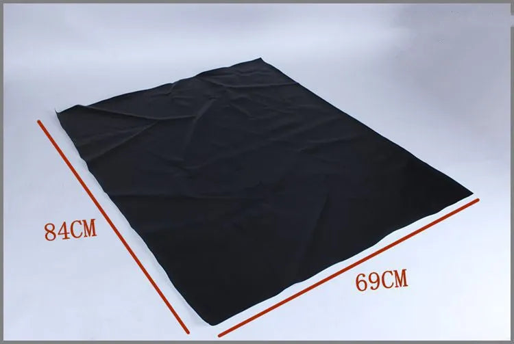 Black PU universal motorcycle seat cover, 84×69cm, single cushion for scooter or motorbike seat