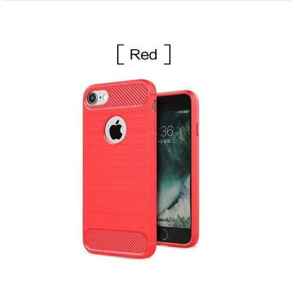 Solid colour TPU shock proof back cover case for iPhone on a table.