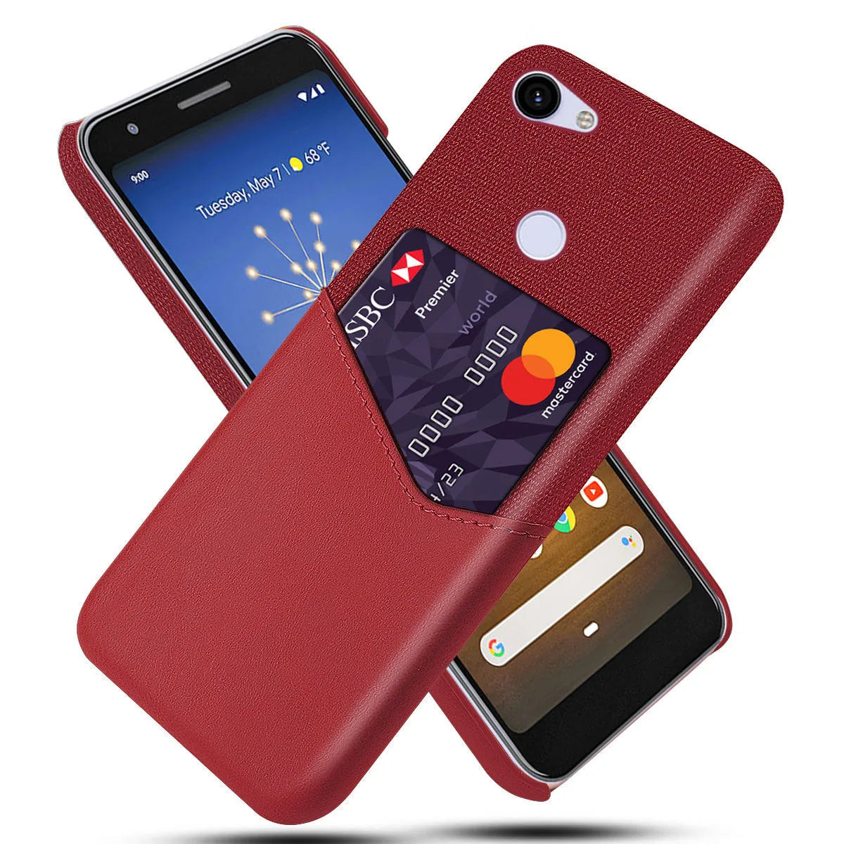 Leather mobile phone case for Google Pixel with waterproof and drop-resistant features in solid colour options