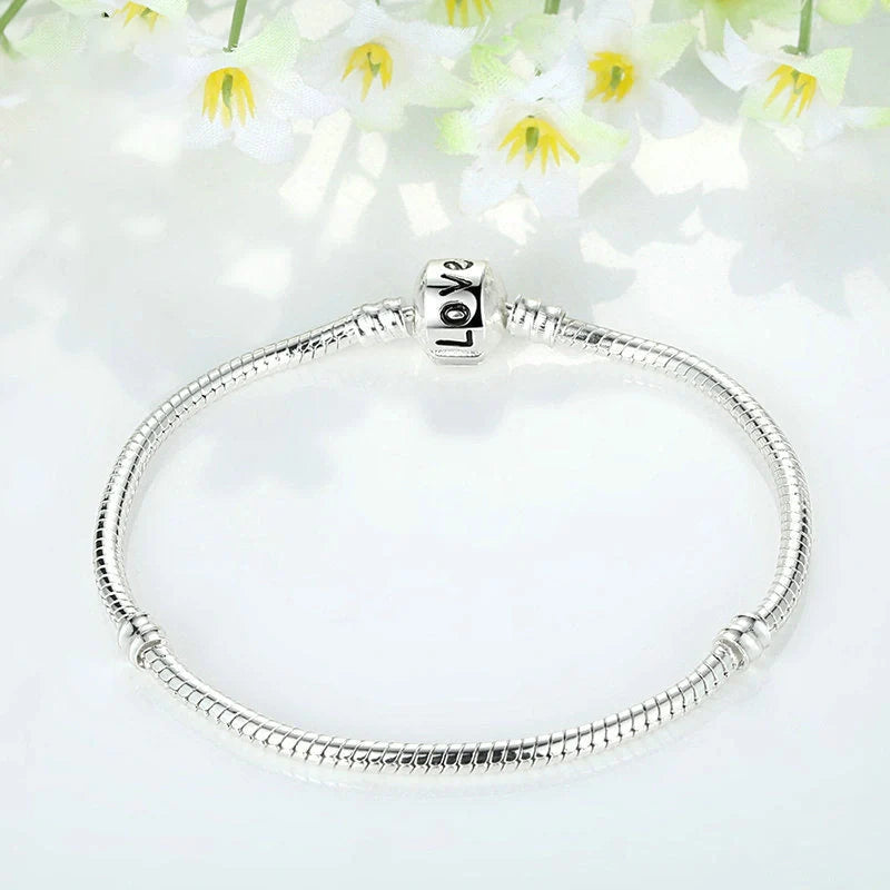 Elegant silver-plated beaded bracelet with a modern, sophisticated design