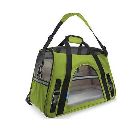 Breathable portable pet strap handbag in oxford cloth and nylon mesh for small dogs and cats, available in 11 colours.
