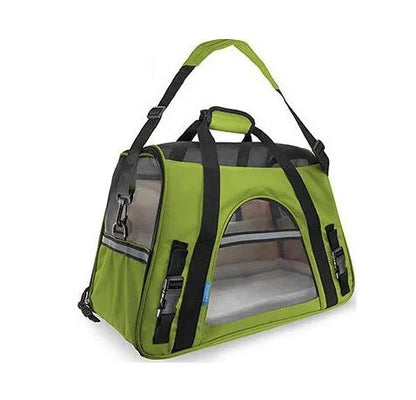 Breathable portable pet strap handbag in oxford cloth and nylon mesh for small dogs and cats, available in 11 colours.