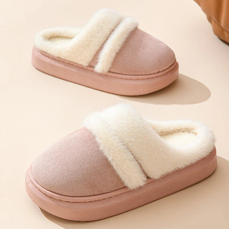 Cozy cotton slippers for women with plush lining, non-slip sole, and cartoon-inspired patterns in various colors