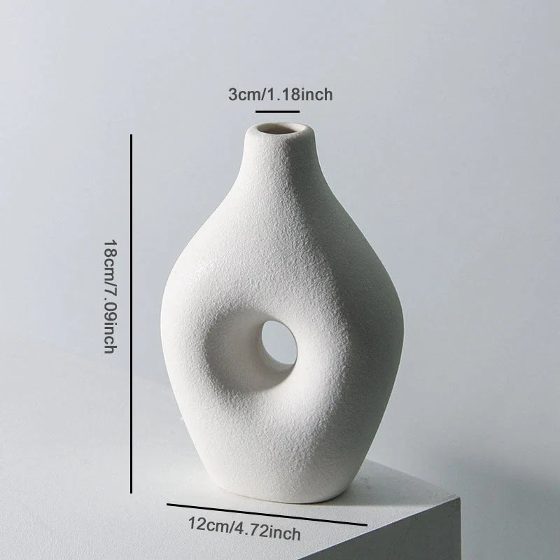 Handmade ceramic vase with frosted finish for flower arrangements