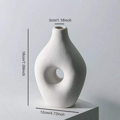 Handmade ceramic vase with frosted finish for flower arrangements