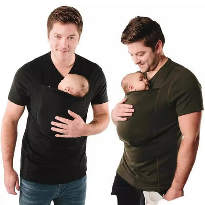 Green cotton loose fit round neck short sleeve T-shirt laid flat.