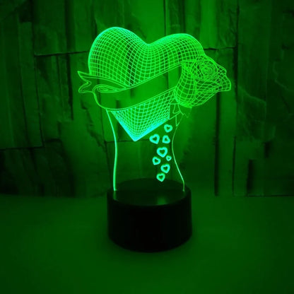 3D night light with acrylic panel and ABS base showing multi-colour illumination options