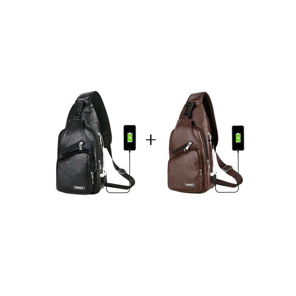 Stylish USB charging messenger bag with durable, wear-resistant fabric and multiple interior compartments for organized storage