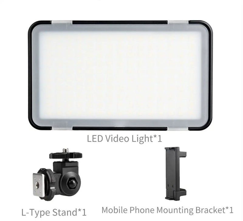Shenniu M150 mobile phone LED video light ultra-thin 132x80x20mm design with 150 LED lamp beads 5600K colour temperature 9W power for mobile phone SLR camera photography on light stands desktop tripods