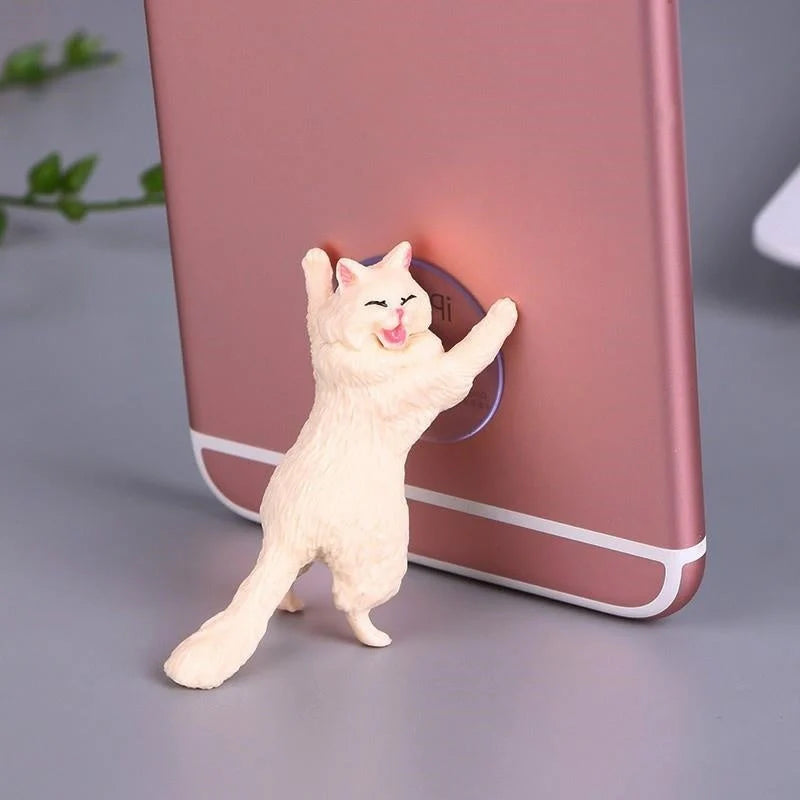 Cat reinforcement silicone mobile phone holder with 6cm suction cup